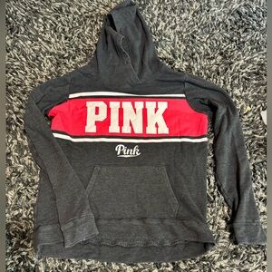 Victoria's Secret PINK Charcoal and Crimson Hoodie